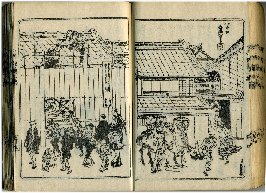増築工事中の八百善　北斎筆